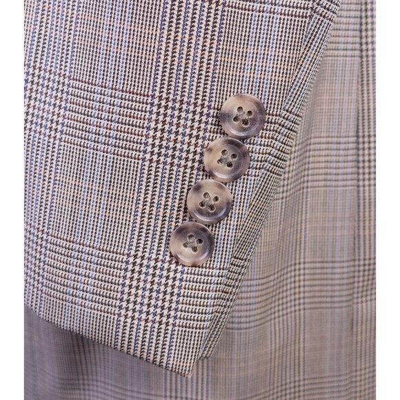 Jos A Bank Blazer Sz 46L Houndstooth Sports Coat Suit Jacket Wool 2 Button EUC - Picture 7 of 14